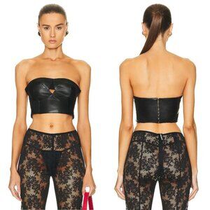 NWT New $495 RtA Rangi Leather Corset Black Top Size 4